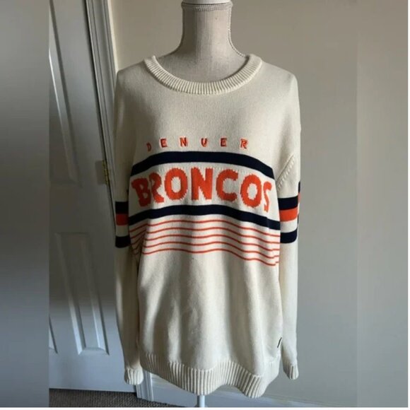 Anthropologie The Wild Collective Denver Broncos Vintage Crew Sweater size 2X - Picture 2 of 11